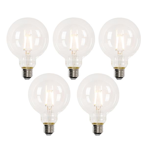 Sada 5 chytrých LED žárovek E27 G95 4,5W 470lm 2700-6500K