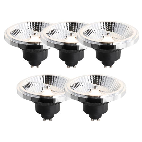 Sada 5 GU10 3-stupňové stmívatelné LED žárovky 111mm 10,5W 770lm 2700K