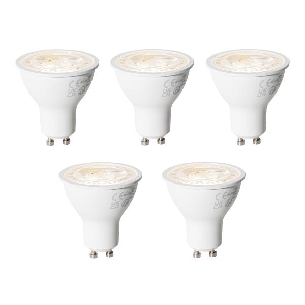 Sada 5 stmívatelných LED žárovek GU10 6W 450 lm 3000K