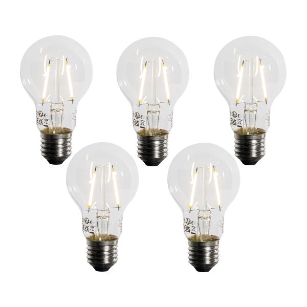 Sada 5 LED žárovek E27 A60 Soumrakový senzor 2,5W 250 lm 2200K