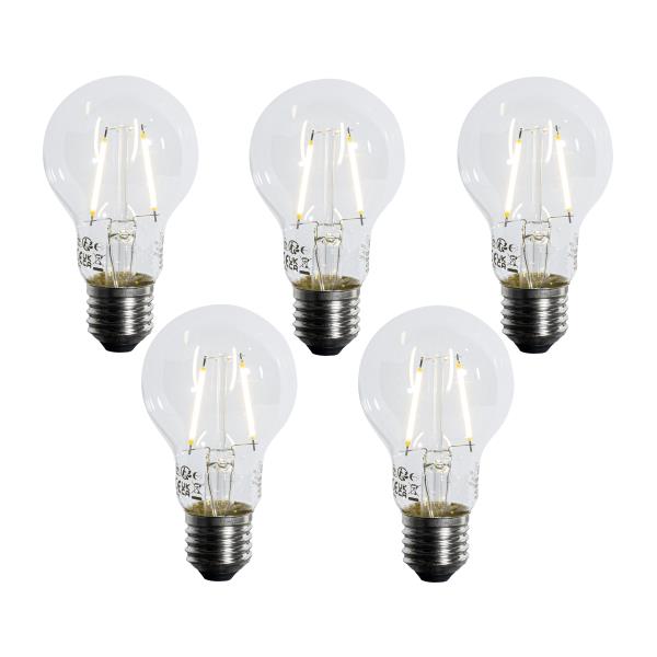Sada 5 LED žárovek E27 A60 Lux Sensor 2,5W 250 lm 3000K