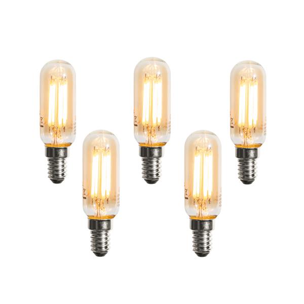 Sada 5 stmívatelných LED žárovek E14 Zlatá T25 4W 300 lm 2200K