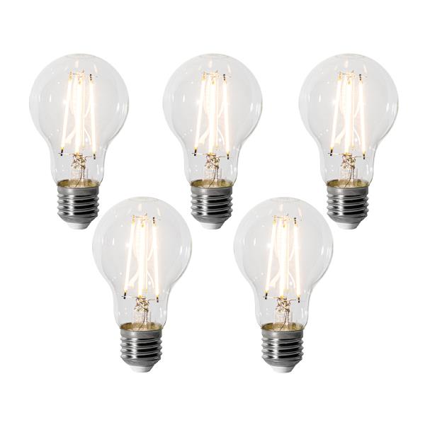 Sada 5 stmívatelných LED žárovek E27 A60 6W 700 lm 2200K