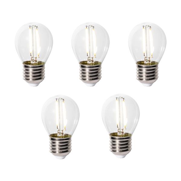 Sada 5 stmívatelných LED žárovek E27 P45 čiré sklo 3W 250 lm 3000K