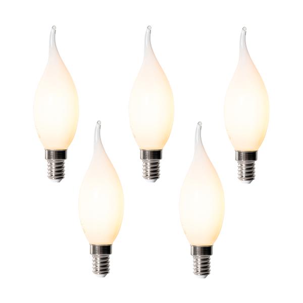 Sada 5 stmívatelných LED žárovek E14 BXS35 Opal 4W 450 lm 2200K