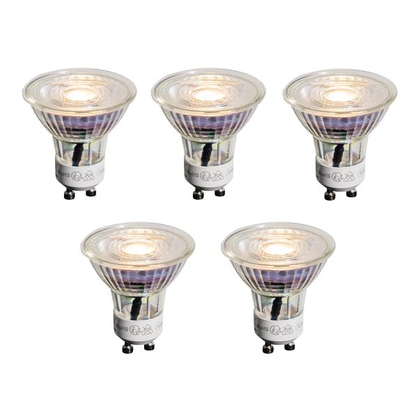 Sada 5 čirých LED žárovek GU10 50 mm 3,5 W 330 lm 3000 K