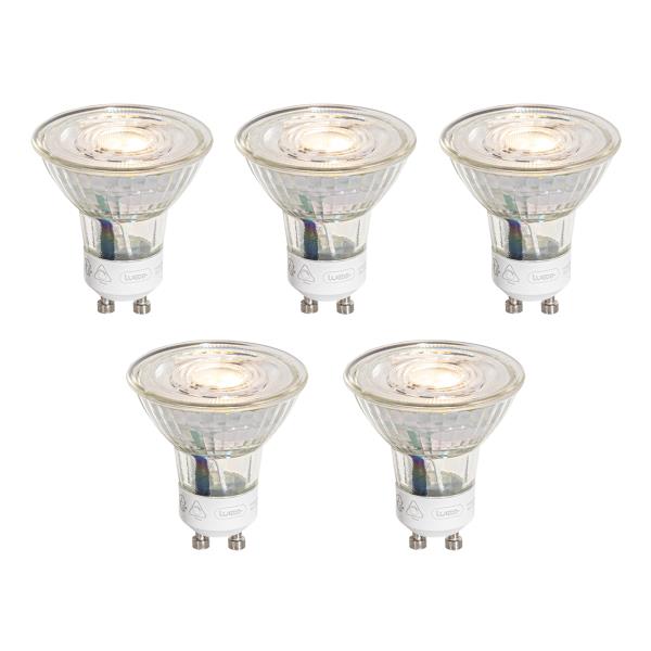 Sada 5 stmívatelných LED žárovek GU10 50mm 3-Step Dimmable v Kelvinech čirá 4,9W 450 lm 2000-2700K