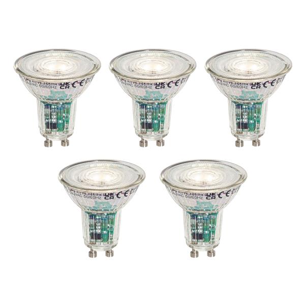 Sada 5 chytrých LED žárovek GU10 50mm čirá 4,7W 345 lm 2200-4000K