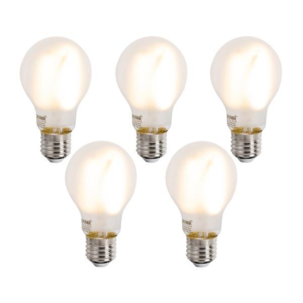 Sada 5 ks Chytré stmívatelné LED žárovky E27 A60 matné 7W 806lm 2700-6500K