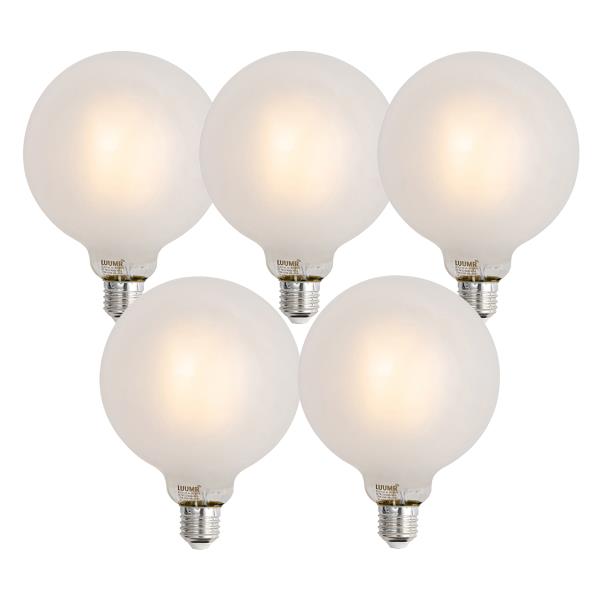 Sada 5 ks Chytré stmívatelné LED žárovky E27 G125 matné 7W 806lm 2700-6500K