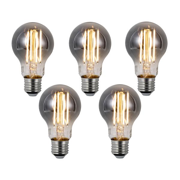 Sada 5 ks Chytré stmívatelné LED žárovky E27 A60 kouřové 4,9 W 150 lm 1800 K