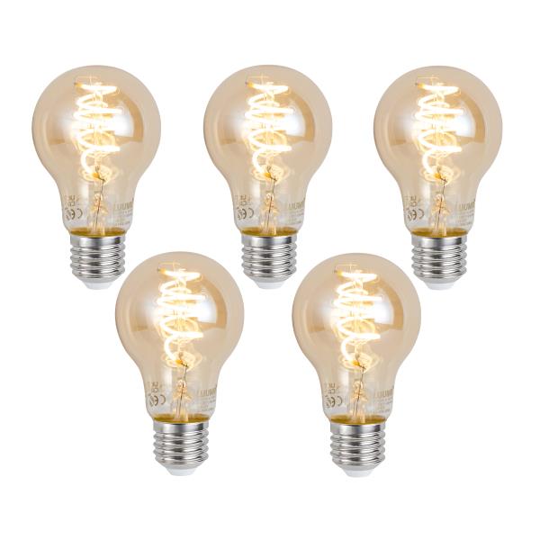 Sada 5 ks Chytrá stmívatelná LED žárovka E27 A60 jantarová 4,9 W 320 lm 2500 K