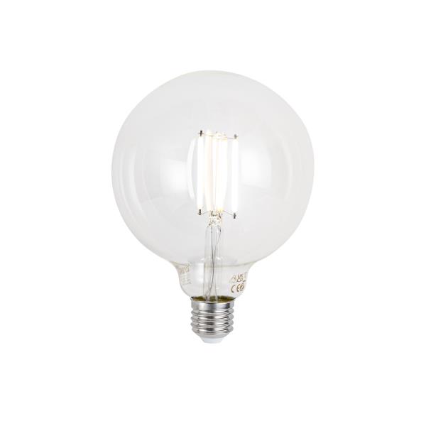 Stmívatelná LED žárovka E27 G125 čirá 7W 806lm 2700-6500K