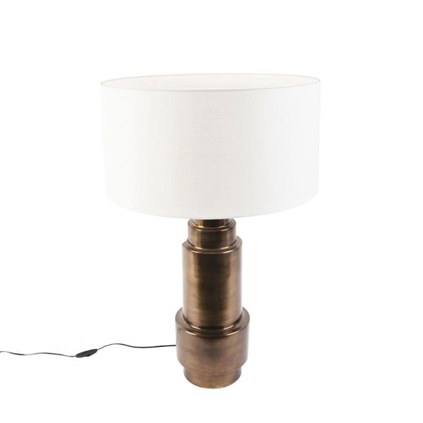 Stolní lampa v Art Deco stylu sstínítkem bílým 50 cm - Bruut