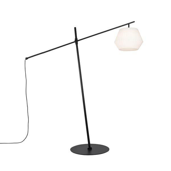 Designová venkovní stojací lampa černá s bílým stínítkem IP44 - Robbert