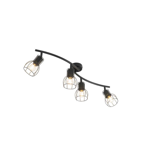 Moderní stropní bodové světlo černé 86 cm 4-světlo - Botu