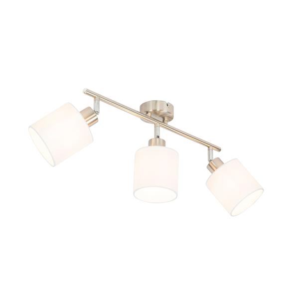 Ocelové stropní bodové světlo s bílým stínítkem 3-světlo nastavitelné - Hetta