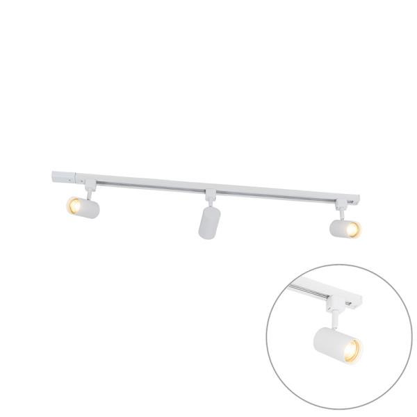 Moderní 1-fázový kolejnicový systém s 3 reflektory bílý - Jeana