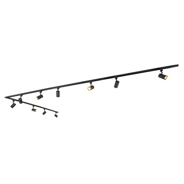 Moderní 1-fázový kolejnicový systém s 10 reflektory černý - Jeana