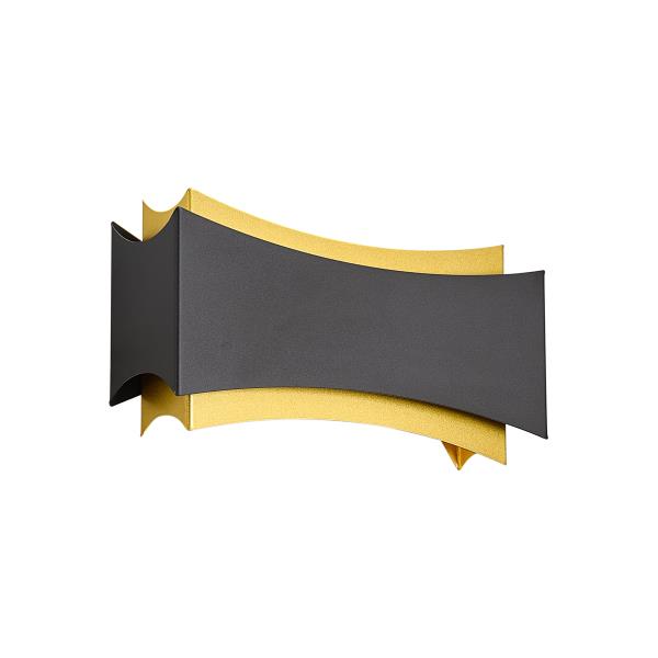 Moderní nástěnné svítidlo černé se zlatem - Plats