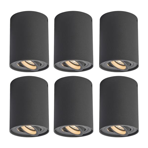 Sada 6 bodových světel tmavě šedá otočná a naklápěcí - Rondoo up