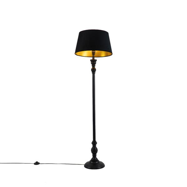 Stojací lampa s45 cm stínítkem černým se zlatým vnitřkem - Classico