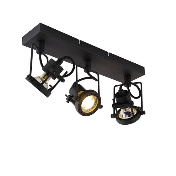Průmyslové bodové světlo černé 3-světlo - Suplux