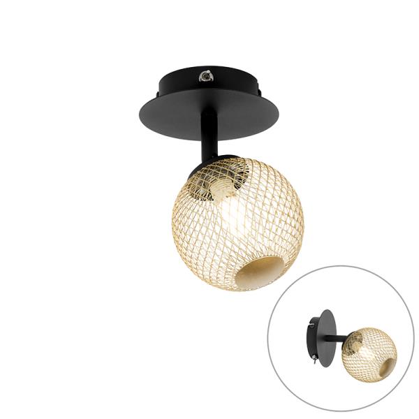 Bodové světlo černé se zlatem nastavitelné - Atény Wire