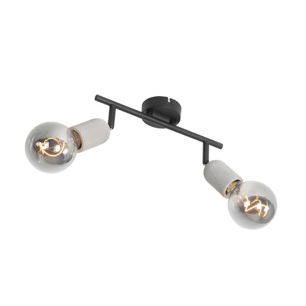 Průmyslové bodové světlo černé s betonem 2-světlo - Pedra