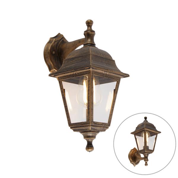 Venkovní nástěnné svítidlo starožitné zlato IP44 - Capital