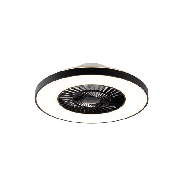 Stropní ventilátor černý s hvězdným efektem 60 cm vč. LED stmívatelný s dálkovým ovládáním - Climo