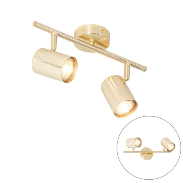 Moderní stropní svítidlo mosazné 2-světlo nastavitelné - Jeana