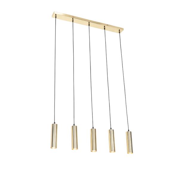 Moderní závěsné svítidlo mosazné 5-světlo - Jeana
