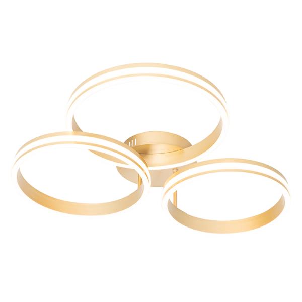 Stropní svítidlo mosazné vč. LED 3-stupňový stmívač 3-světlo - Navara