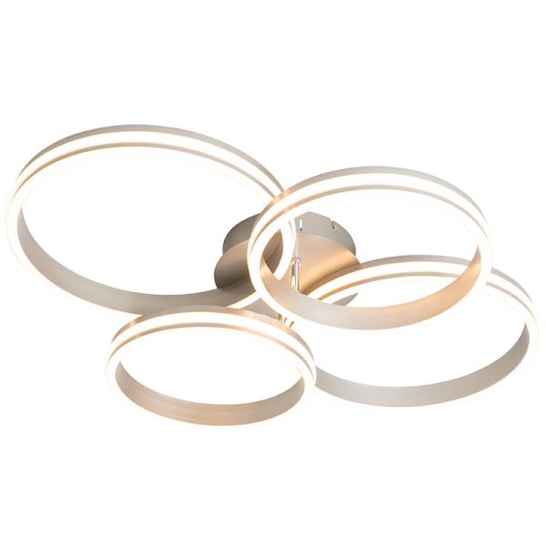 Ocelové stropní svítidlo vč. LED 3-stupňový stmívač 4-světlo - Navara