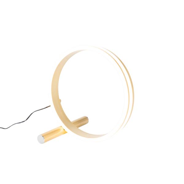 Designová stolní lampa mosaz vč. LED 3-stupňové stmívání - Navara