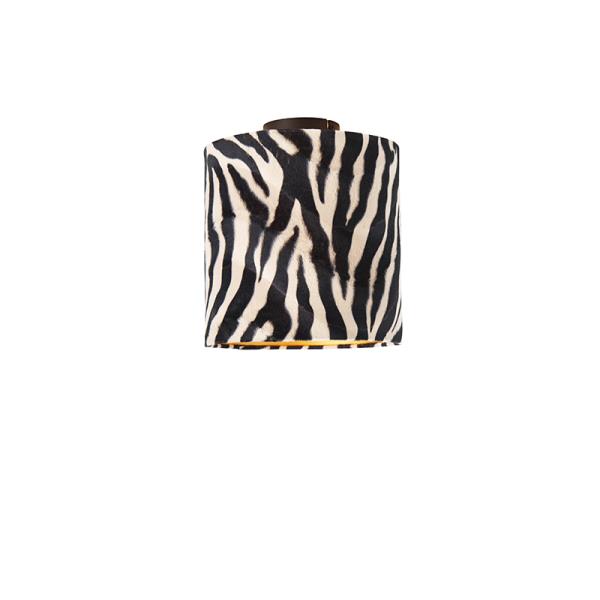 Stropní lampa matně černá sametová stínidla Zebra design 25 cm - Combi