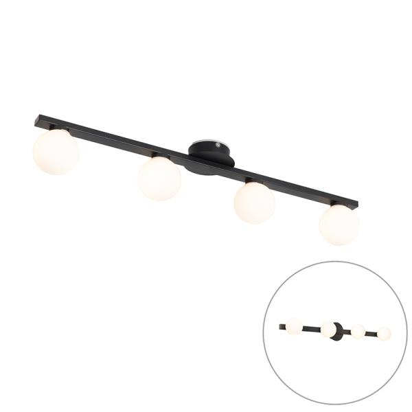 Moderní stropní svítidlo černé IP44 4-světlo - Cederic