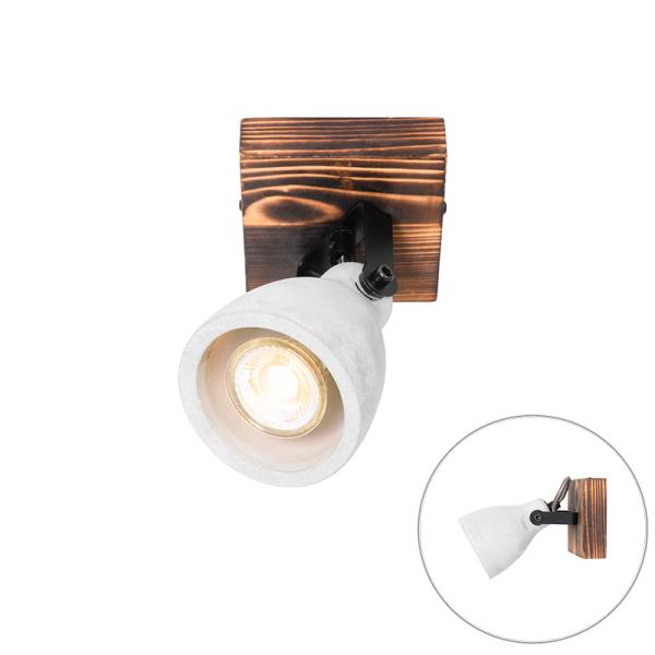 Průmyslové stropní bodové světlo dřevo s betonem - Creto