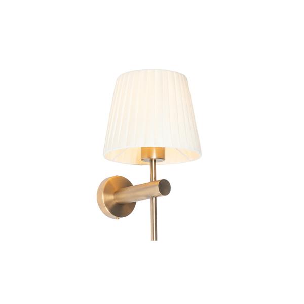 Moderní nástěnná lampa bílá s bronzem - Pluk