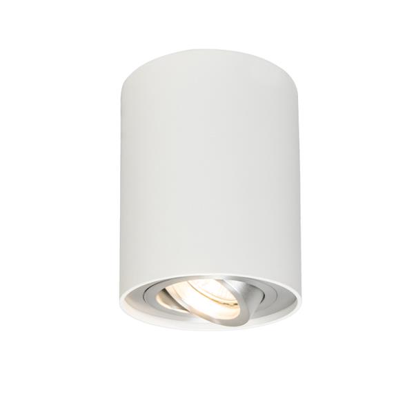 Chytré přisazené bodové svítidlo bílé a ocelové, naklápěcí, vč. WiFi GU10 - Rondoo up