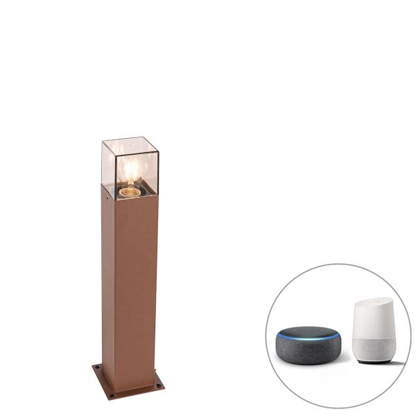 Chytrá stojací venkovní lampa rezavě hnědá 50 cm vč. Wifi P45 - Dánsko