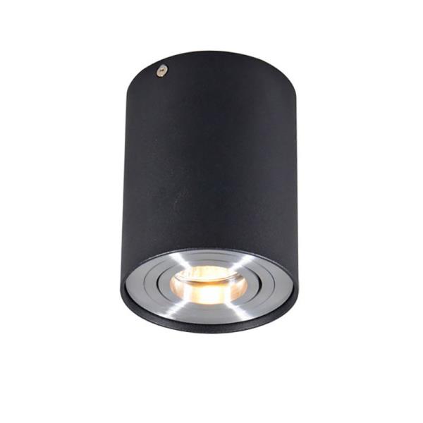Chytré přisazené bodové svítidlo černé s ocelí vč. WiFi GU10 - Rondoo Up