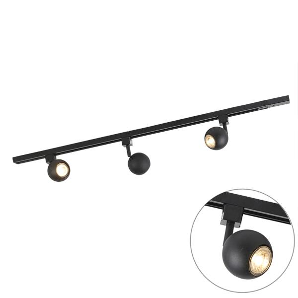 Chytrý moderní kolejnicový systém černý 1-fázový vč. 3 Wifi GU10 - Iconic Gissi