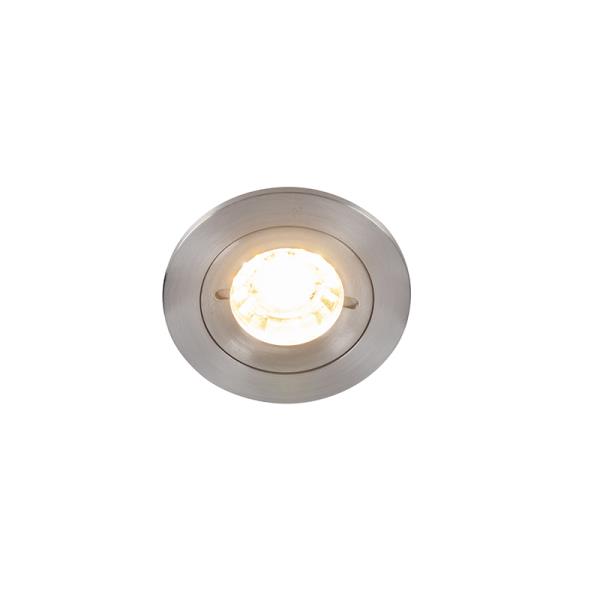 Chytré zapuštěné bodové svítidlo ocelové kulaté IP44 vč. Wifi GU10 - Xena