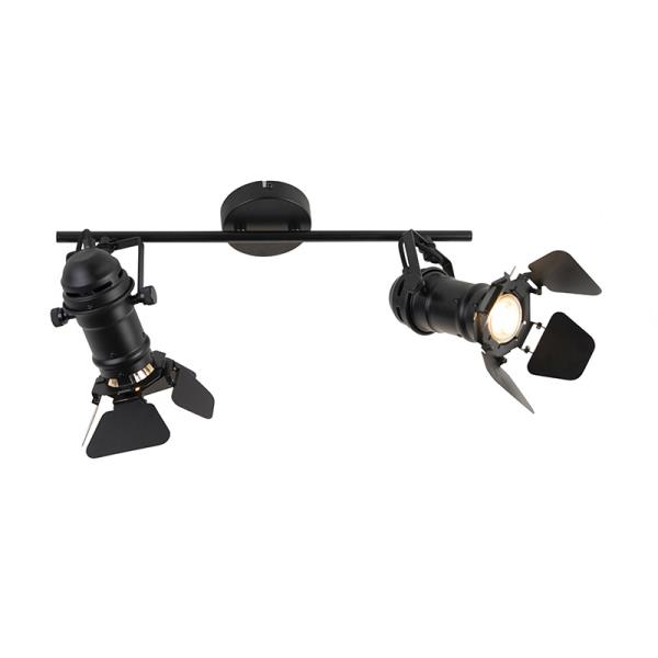Chytrý reflektor černý vč. WiFi GU10 2-světla s klapkami - Movie