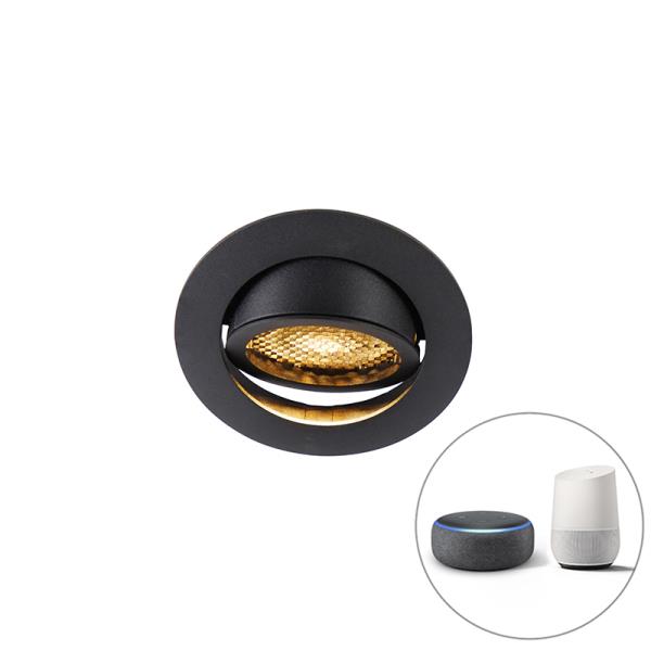 Chytré zapuštěné bodové svítidlo černé vč. WiFi GU10 nastavitelné - Ude Honey