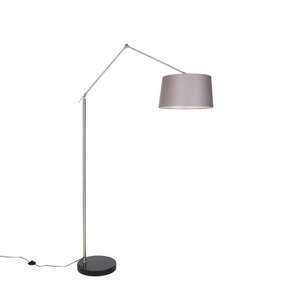 Moderní stojací lampa ocel sodstínem tmavě šedá 45 cm - Editor
