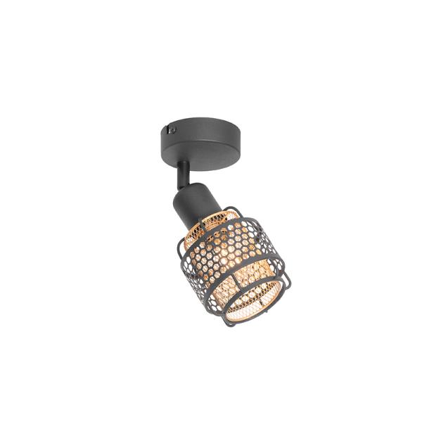 Designové stropní svítidlo černé se zlatem - Noud