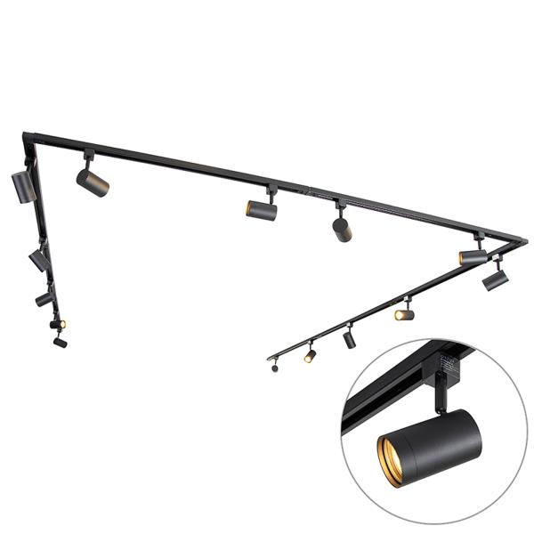 Moderní 1-fázový kolejnicový systém s 14 reflektory černý - Jeana